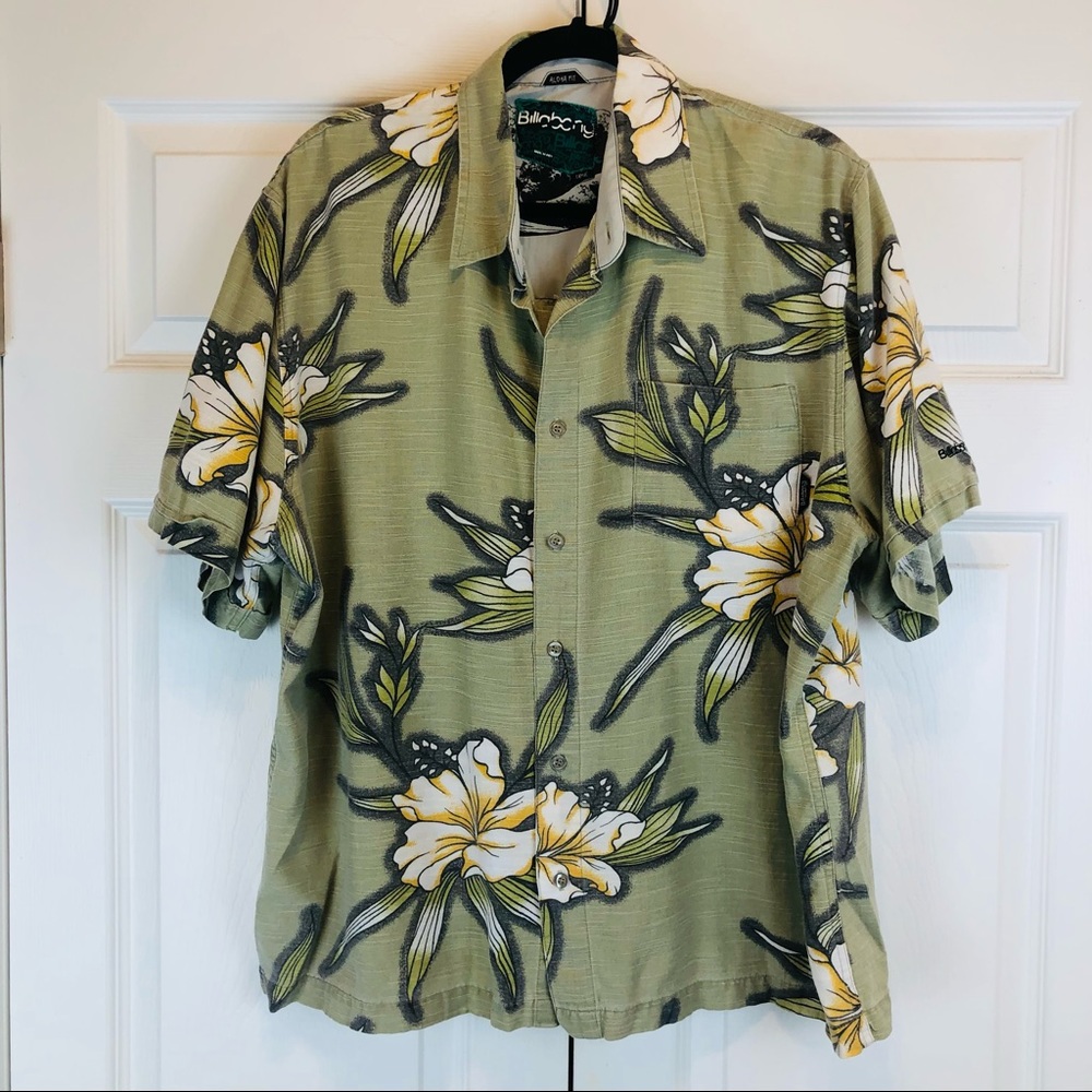 Billabong Aloha Fit Hawaiian Shirt Size Large